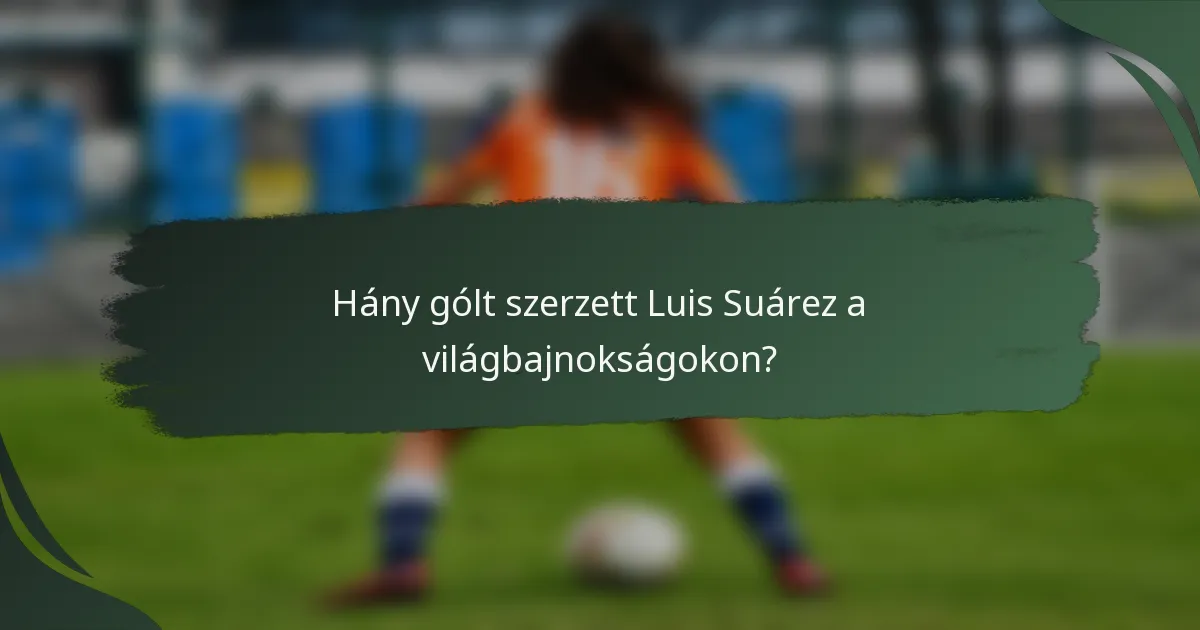 Hány gólt szerzett Luis Suárez a világbajnokságokon?