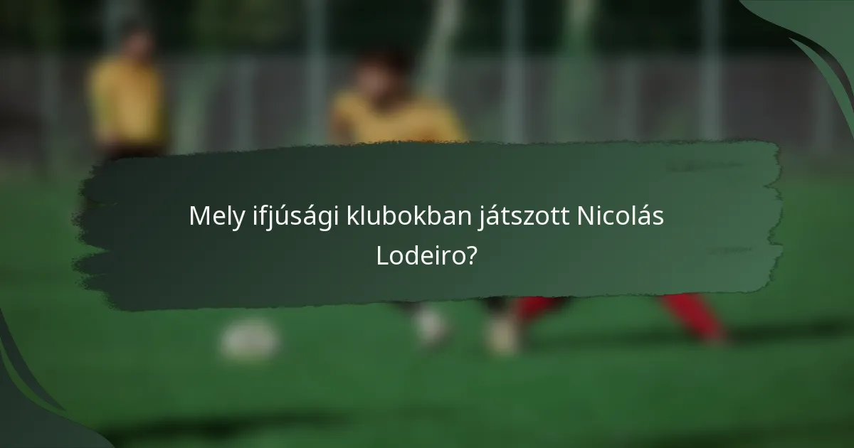 Mely ifjúsági klubokban játszott Nicolás Lodeiro?
