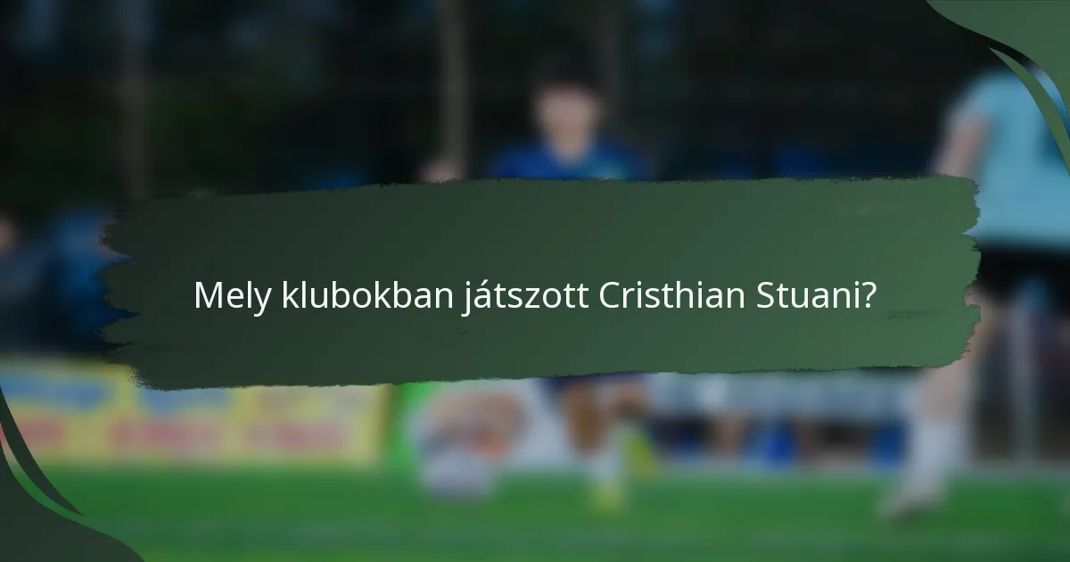 Mely klubokban játszott Cristhian Stuani?