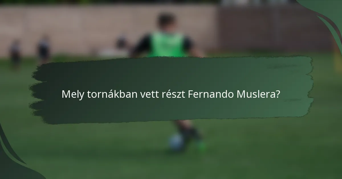Mely tornákban vett részt Fernando Muslera?