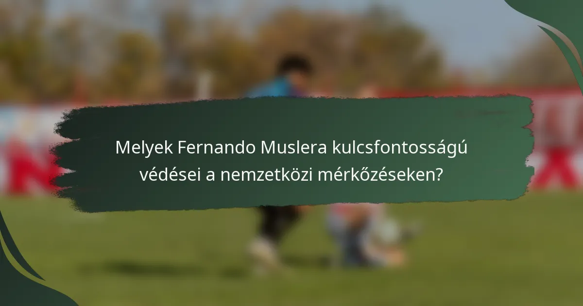 Melyek Fernando Muslera kulcsfontosságú védései a nemzetközi mérkőzéseken?
