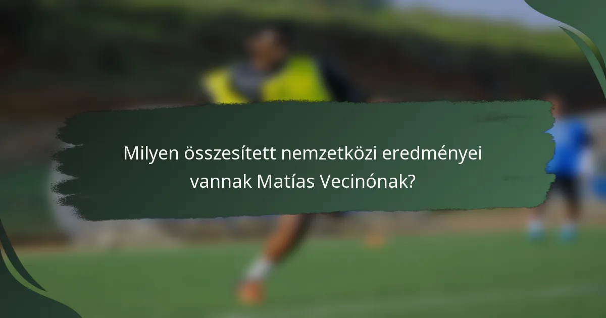 Milyen összesített nemzetközi eredményei vannak Matías Vecinónak?